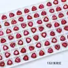 Rhinestones para Uñas Dongzhou Crystal Light Color Rojo Rosa con Base Puntiaguda, Corazón Inclinado, Brillo Deslumbrante, Decoraciones para Uñas de Corazón de Cristal K9 Color Durazno, Corazón Inclinado Rectangular