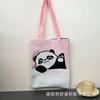Bolsa de Tricô Ins Desenho Panda Feminina Bolsa de Mão Fashionável para Carregar na Mão Grande Capacidade Bolsa de Ombro Bolsa Transversal Bolsa