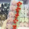 Brillo Perlado Dulce Cerezas 3D Cuentas Transparentes Colgantes Banda Elástica Alta para Cola de Caballo para Niñas