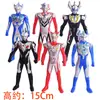 Decoração de Bolo de Aniversário Colorida do Ultraman Ornaments Cor-Mista Super-Herói Tiga Monstro Menino Criança Figura de Transformação Cabeça Grande
