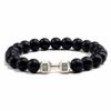 Accesorios Transfronterizos Pulsera de Plata Elástica Pulsera de Aleación Esmaltada Pulsera de Energía de Mancuerna para Hombre Pulsera de Cuentas de Yoga en Stock