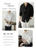 Camisa de Manga Larga Cuadros Burbuja Esponjosos Sensación Ligera y Relajada para Hombre de Gama Alta Versátil Color Sólido Otoño