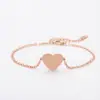 Pulsera de Acero Inoxidable con Agujero Exterior en Forma de Corazón y Cadena Cruzada, Material en Blanco, Pulsera para Regalo de Vacaciones, Venta al por Mayor