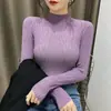 Camiseta básica de cuello medio para mujer, suéter de nuevo estilo inspirado en la moda Chanel, adelgazante y moderno, top popular para usar debajo