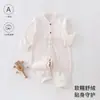 Ropa de bebé para otoño, mameluco suave de terciopelo para bebés, pijama base unisex para bebé, mameluco con apertura lateral tipo mariposa 6