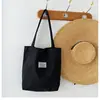 Moda Urbana Simple de Pana para Mujer, Bolso Tote de Gran Capacidad, Bolso de Hombro Vintage Artístico, Nuevo de la Primavera 2024