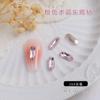 Pink fundo pontiagudo nail art em forma especial diamante cristal vidro luz rosa torto coração machado pêssego pêssego pilha diamante unha broca joias atacado