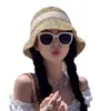 Sombrero de pescador de paja para mujer, verano, encaje, encaje, encaje, playa, fresco, vacaciones, japonés, protección solar, sombrero para el sol, sombrero para el sol