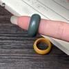 Anel Bodhi de Imitação Anel Giratório Clássico Casual Imitação Jade Hetian Açúcar Jade Anel Liso Joias Anel de Mão Acessórios Masculinos e Femininos
