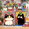 Gatito Lindo con Bufanda Pintura al Óleo Digital para Colorear DIY Interactivo Padre-Hijo Amigable para Principiantes Pintura Decorativa Acrílica