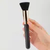 Pincel Único Chanfrado para Pó, Pincel para Base, Pincel para Blush Preto com Cerdas Macias, Ferramenta de Beleza Multifuncional Portátil, Pronto para Venda