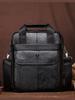 Hummer Paul Bolso de Hombro para Hombre de Cuero Genuino para Viajero de Negocios, Capa Superior de Piel de Vaca, Bolso Cruzado de Negocios, Correa de Hombro Desmontable, Mochila