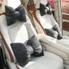Acessórios para Carro Novos 2026: Apoio de Cabeça e Almofada Estilo Chanel em Formato de Borboleta, Apoio de Cabeça Confortável Bege com Suporte Lombar