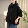 Jaqueta de Algodão Acolchoada com Capuz Nova de Outono e Inverno Tamanho Grande Solta Cardigan Acolchoado Espesso Casual Retrô Venda por Atacado