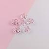 Cuentas Sueltas de Resina Acrílica Coloridas Transparentes Rosa Camelia Borde Dorado para Pulseras Hechas a Mano DIY Accesorios de Joyería