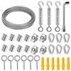Kit de suspensión de cable de acero inoxidable recubierto para lámpara de cadena de exterior, dedal, gancho, tensor, cable para barandilla