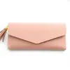 Nueva Cartera Larga para Mujer Bolso Único Estilo Coreano Moderno Cartera de Estudiante Moda Simple Corazón Borla Hebilla Cartera Cartera