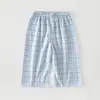 Nuevos Pantalones Anti-Mosquitos de Algodón Nieve 7A para Niños, Pantalones de Verano Finos a Cuadros, Pantalones para Dormir, Pantalones de Nueve Puntos, Pantalones Casuales para Casa de Bebé