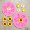 Zhongcheng DIY Margarida Girassol Girassol Folha de Alumínio Silicone para Bolo Silicone para Assar Vela Artesanal Decoração de Bolo