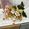 Flor Artificial Milán Ramo Pequeño Multicabezal Planta Artificial Verde Decoración para el Hogar Arreglo Floral Set para Ventana Flor Falsa de Plástico Flor de Seda