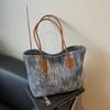 Comercio Exterior Moda Coreana Bolso Tote de Gran Capacidad para Mujer 2025 Nuevo Bolso de Hombro Casual Simple para Viajar Bolso de Mezclilla para Mujer