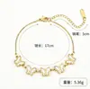 Pulsera de Acero Inoxidable Mariposa de Nuevo Estilo Transfronterizo de Lujo Ligero, Versátil, para Mujer, Pulsera de Trébol de Cuatro Hojas, Joyería Simple