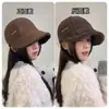 Chapéu de Pelúcia Liso Bico de Pato Estilo Lusi para Mulheres, Novo Modelo de Inverno, Quente, Cobre-Rosto, Afina o Rosto, Uso Dupla Face