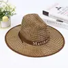 Chapéu de Palha Estilo Cowboy Ocidental para Protetor Solar de Verão Proteção Solar Masculina Respirável Chapéu de Sol para Montanhismo Pesca Chapéu para Ponto Turístico Atacado