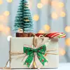 Lazo de Cuadros de Arpillera Navideño Accesorios DIY para Caja de Regalo de Fiesta Festiva Decoraciones Navideñas Lazo Pequeño