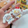 Nuevo Colgante de Dibujos Animados de Sanrio de Tarjeta Grande Colgante Gordo Dulce Blanco Hebilla Accesorios para Bolsa de Estudiante Llavero Divertido