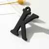 Venta Caliente Transfronteriza Material de Acetato Negro Mate Colgante de Letra Inglesa Mayúscula Agujero Único Collar DIY Joyería Colgante para Ropa