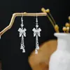 [Selección Premium] Pendientes Estilo Étnico de Minorías Vintage con Plata de Minorías Étnicas, Pendientes Largos Colgantes Florales Estilo Bohemio Único