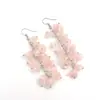 Pendientes de Cristal Natural Popular Europeo y Americano Pendientes de Borla Yoga DIY 7 Colores Pendientes Largos para Mujer