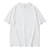 Camiseta holgada de manga corta con cuello redondo y logotipo de la marca Tide ABNT Xinjiang, de algodón de fibra larga para padres e hijos, color blanco hielo americano, 220 g