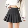 2025 Nuevo Estilo Preppy Otoño e Invierno Diseño Otoño e Invierno Falda Retro Falda Corta Anti-Exposición Cintura Alta Falda Plisada