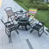 Parrilla de Barbacoa para Exteriores para Uso en Casa en Interiores, Parrilla de Barbacoa para Exteriores, Set de Carbón Calefactor para Hoguera de Patio