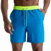 Calções de praia masculinos, calções de verão, calções de banho para spa, calções de natação, calções de quatro peças, dupla camada, tamanho grande, calças desportivas casuais impermeáveis.