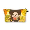 Nueva Bolsa de Maquillaje Monchichi de un Solo Lado para Niñas, Bolso de Mano Portátil de Gran Capacidad, Linda Bolsa de Almacenamiento de Escritorio al por Mayor