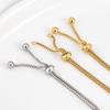Pulseira de corrente veneziana push-pull ajustável joia de aço inoxidável corrente acessórios diy para fazer pulseira acessórios conectores