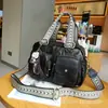 Bolsa Transversal de Ombro Casual Mochila Nova Estilo Verão Couro de Ovelha Preto Original Feita à Mão College Retrô Simples Transfronteiriça