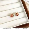 Brincos Retro Estilo Ankora Vermelho para Mulheres, Design Único, Brincos Elegantes com Esmalte Pingando, Brincos Elegantes de Nicho Suave para o Início do Outono