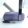 Bolsa de Lona para Lápices de Estudiante Nuevo Gran Capacidad Simple Alta Belleza Multicapa Tres Cremalleras Apertura Lateral Compartimento Bolsa de Almacenamiento para Papelería