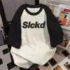 Camiseta de Manga Curta com Estampa de Letras de Marca Tendência Verão 2025 Estilo Casal Casual Nicho Casual Solta Estilo Hip-Hop Top