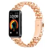 Adequado para Pulseira Huawei 8/9 Pulseira de Metal com Três Contas Pulseira de Pulso de Aço Inoxidável Huawei Bracelet 10 Pulseira de Aço
