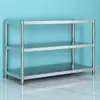 Estante de Acero Inoxidable Engrosado de Tres Niveles Cocina Restaurante Comercial Almacenamiento Estante para Artículos Varios Estante para Ollas de Pie
