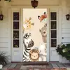 Temu Amazon Shein Fornecimento Exclusivo Transfronteiriço de Capa Decorativa de Porta de Quarto Elástica de Peça Única, Capa de Porta com Tema de Animal Fácil de Instalar