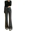 Pantalones acampanados lulu marrones para mujer, primavera y otoño 2026 nuevos de cintura alta adelgazantes forrados de polar para yoga, pantalones deportivos casuales para otoño e invierno