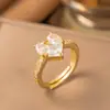 Anillo de Zirconia Micropavimentada Nuevo Transfronterizo Celebridad de Internet para Mujer, Anillo de Dedo Índice de Lujo Ligero de Moda de Gama Alta para Mujer con Apertura Ajustable