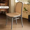 Cadeiras de Plástico Rattan para Sala de Jantar em Casa, Banquinhos Espessados para Mesa de Jantar com Encostos, Cadeiras de Escrivaninha, Uso Comercial em Restaurantes Vintage, Empilháveis