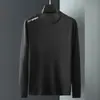 Camiseta de manga larga para hombre, capa interior de otoño para hombre, camiseta base elástica de corte holgado, camiseta estampada estilo coreano ins para hombre